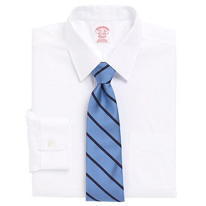 Non-Iron Traditional Fit Point Collar Dress Shirt - White
